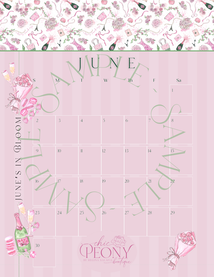2024 Chic Peony Holiday Desk Calendar 4x6” with Stand
