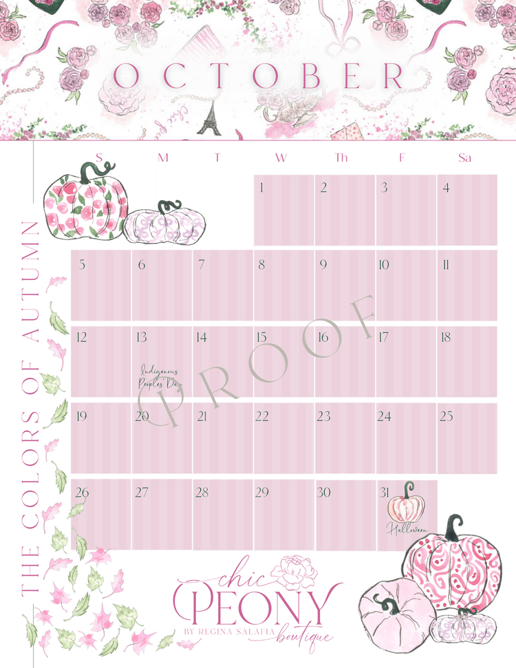 2025 Chic Peony Holiday Desk Calendar with Stand