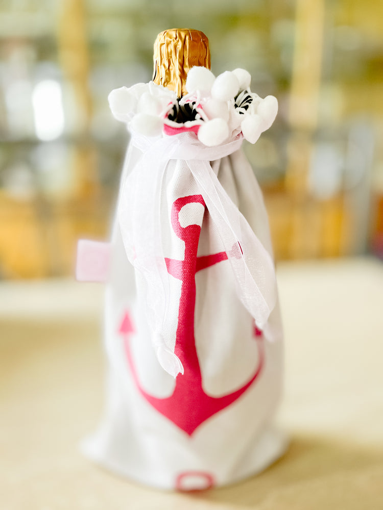 Wine or Champagne Bag in Nautical Print