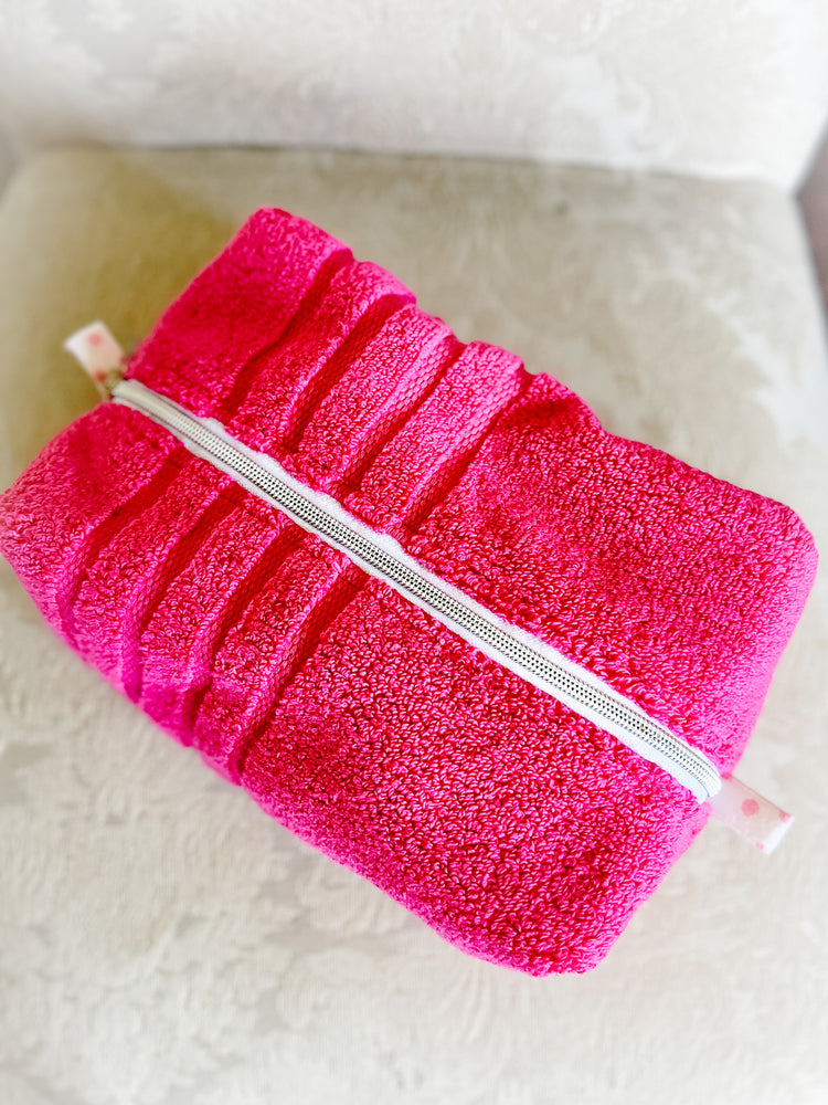 Pink Terry Cloth Toiletry/Cosmetic Bag