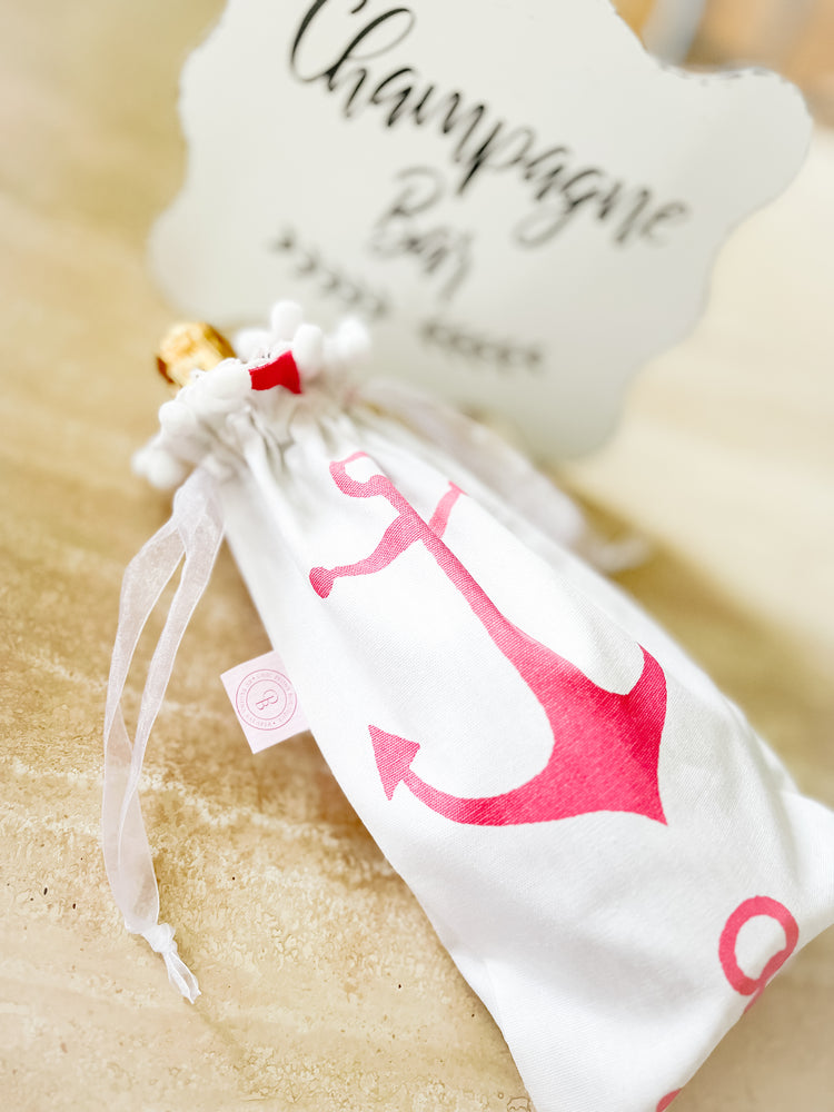 Wine or Champagne Bag in Nautical Print