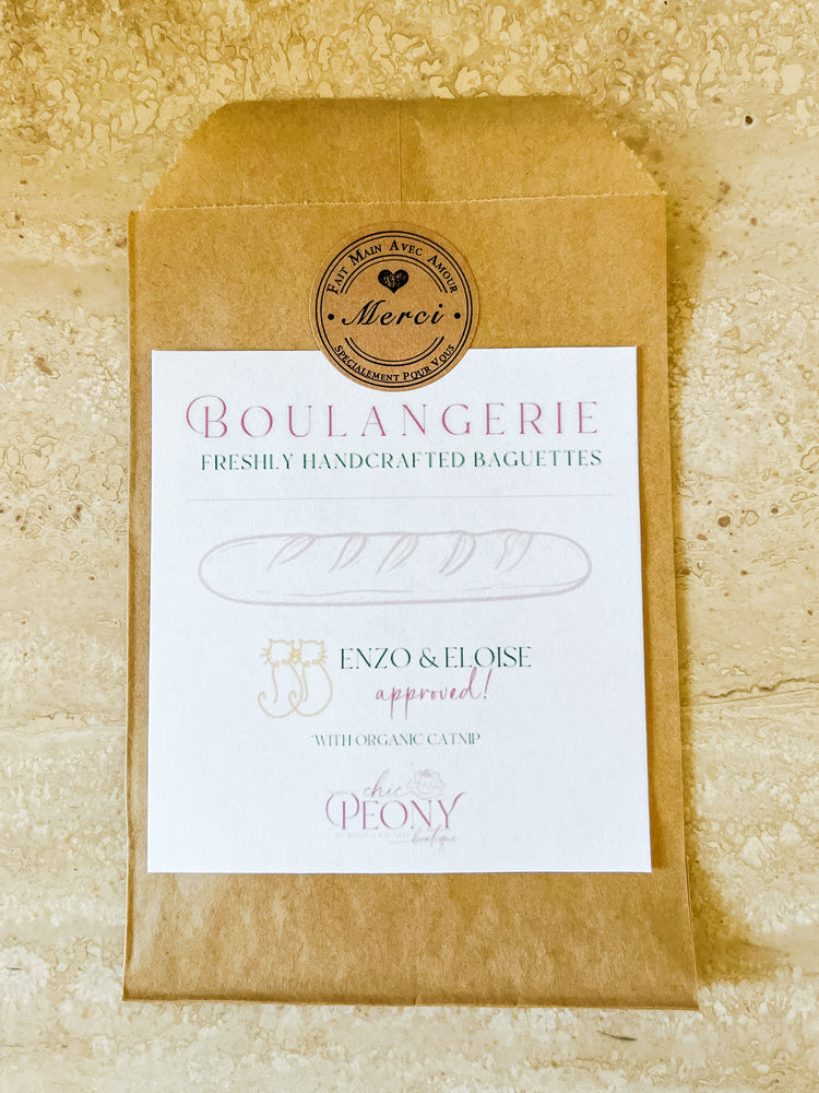 Parisian French Baguette Cat Toy Filled wth Organic Catnip