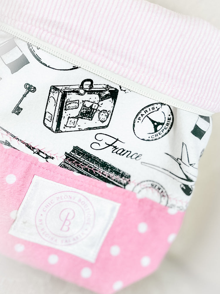 Parisian II Themed Handmade Knitting/Crocheting/Cross Stitching Project Bag - Yarn Bowl