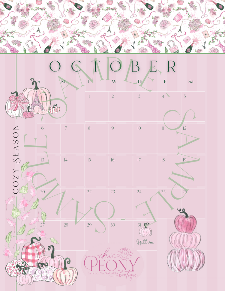 2024 Chic Peony Holiday Desk Calendar 4x6” with Stand
