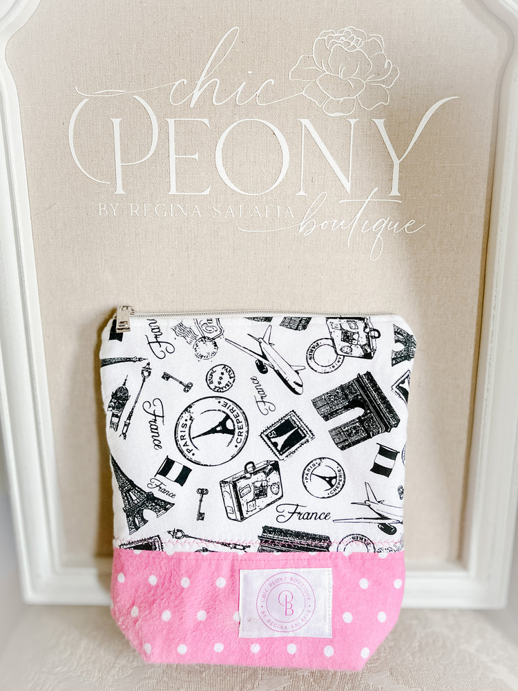 Parisian II Themed Handmade Knitting/Crocheting/Cross Stitching Project Bag - Yarn Bowl