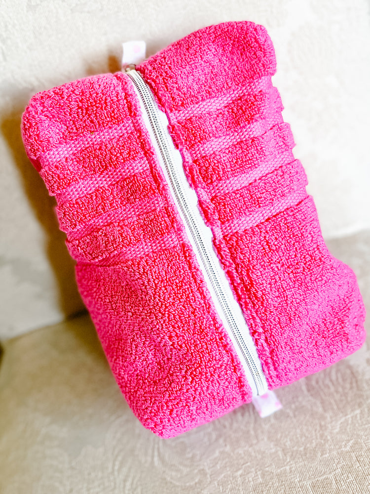 Pink Terry Cloth Toiletry/Cosmetic Bag