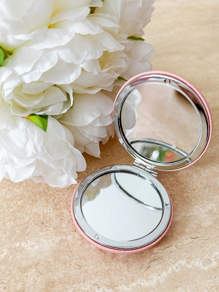 Pink Vintage-Glam Pocket Mirror
