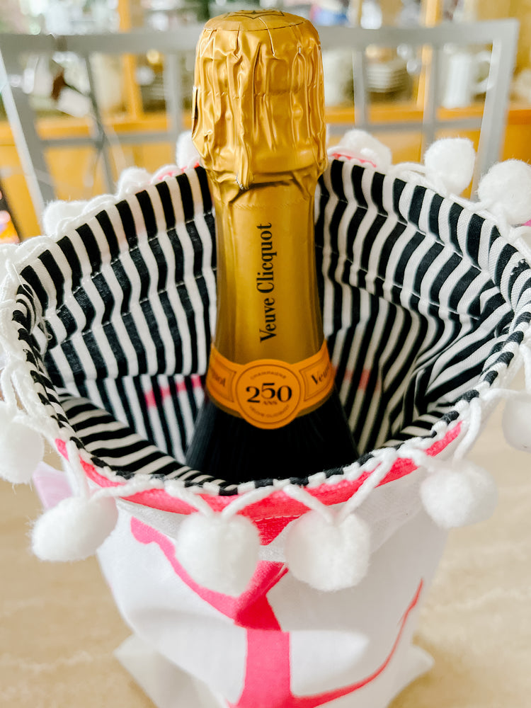 Wine or Champagne Bag in Nautical Print