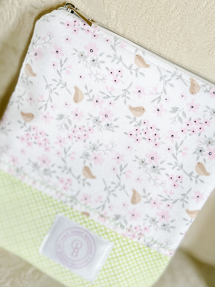 Handmade Knitting/Crocheting/Cross Stitching Project Bag - Yarn Bowl Featuring Cherry Blossoms and Birds