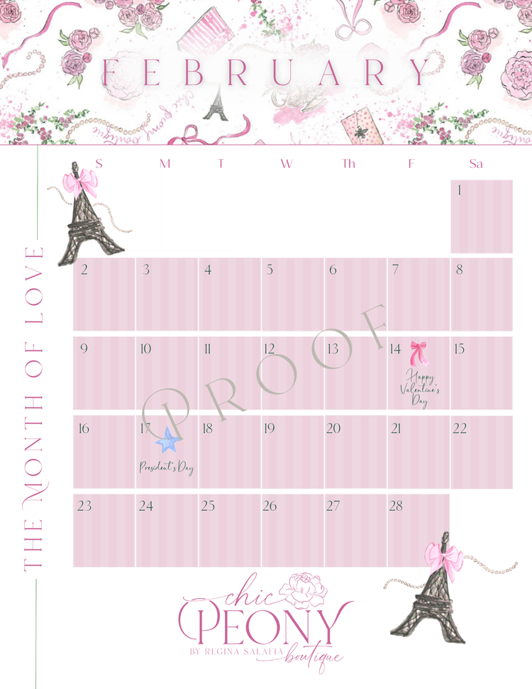 2025 Chic Peony Holiday Desk Calendar with Stand