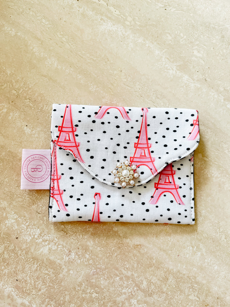 Paris Scalloped Executive Business Card Holder Clutch