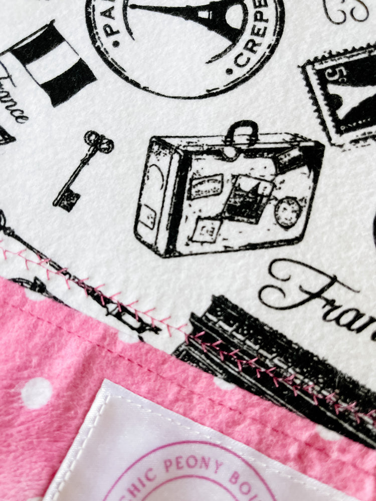 Parisian II Themed Handmade Knitting/Crocheting/Cross Stitching Project Bag - Yarn Bowl