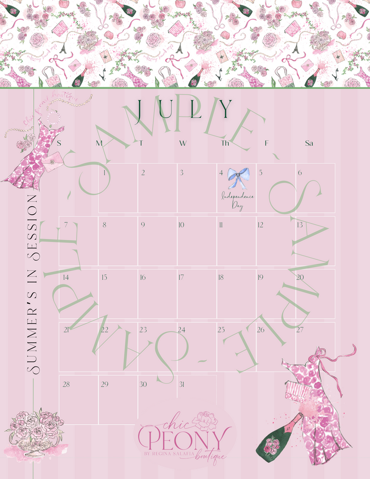 2024 Chic Peony Holiday Desk Calendar 4x6” with Stand