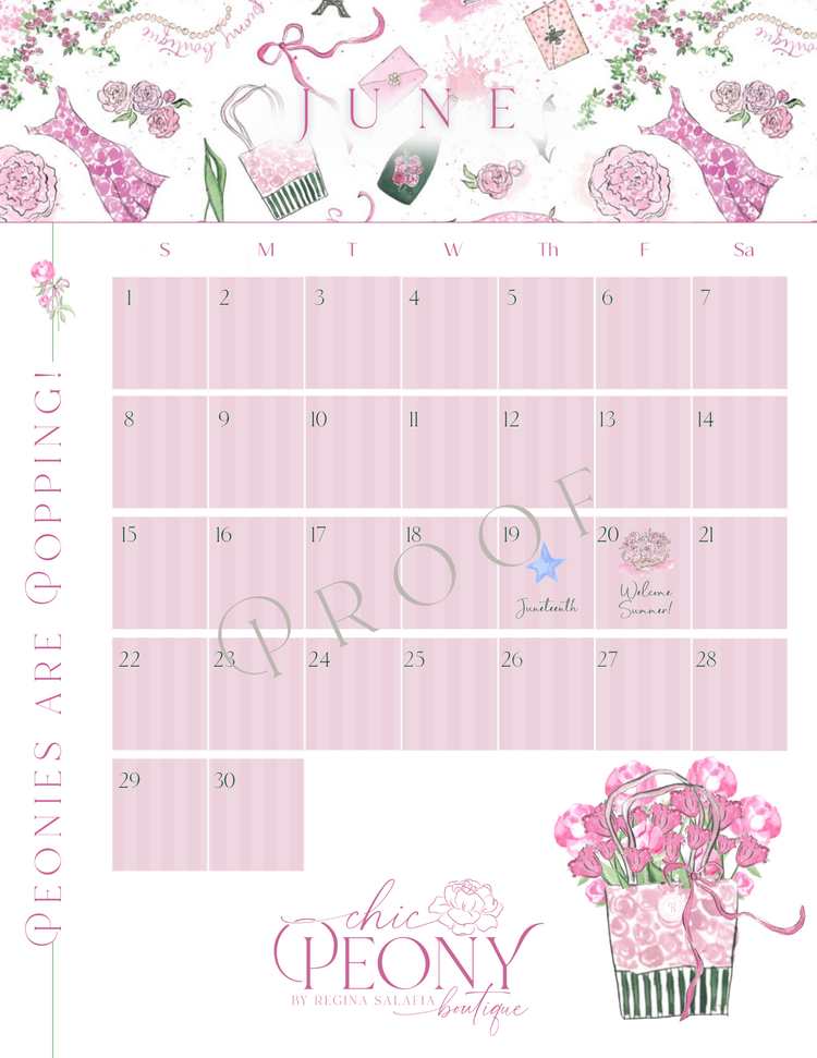 2025 Chic Peony Holiday Desk Calendar with Stand