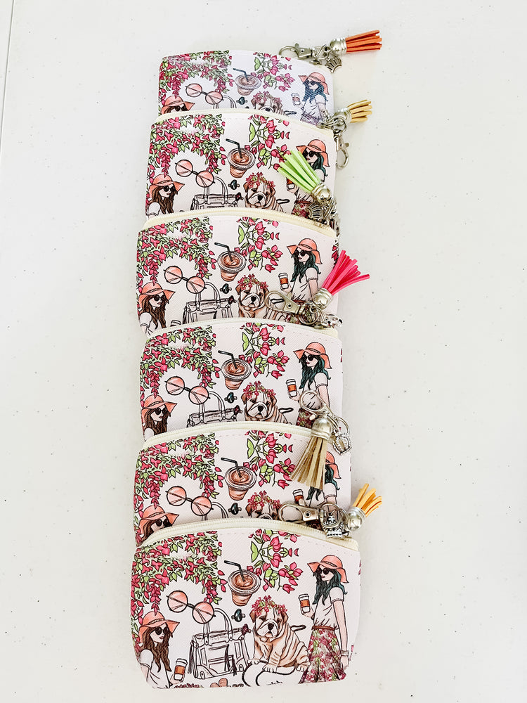 Parisian Woman Zipper Bag with Clip & Tassel