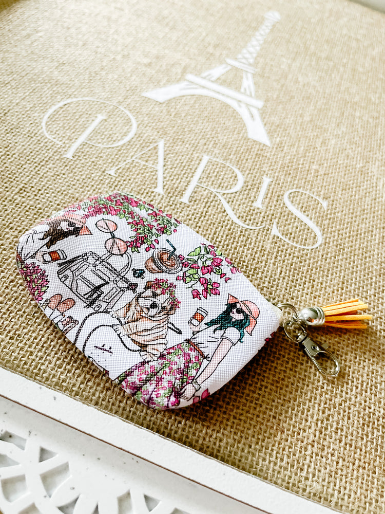 Parisian Woman Zipper Bag with Clip & Tassel