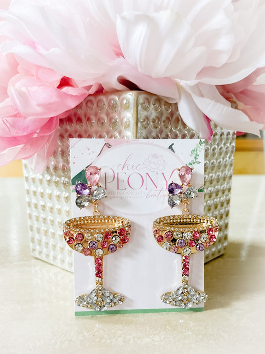 Rosé Champagne Earrings