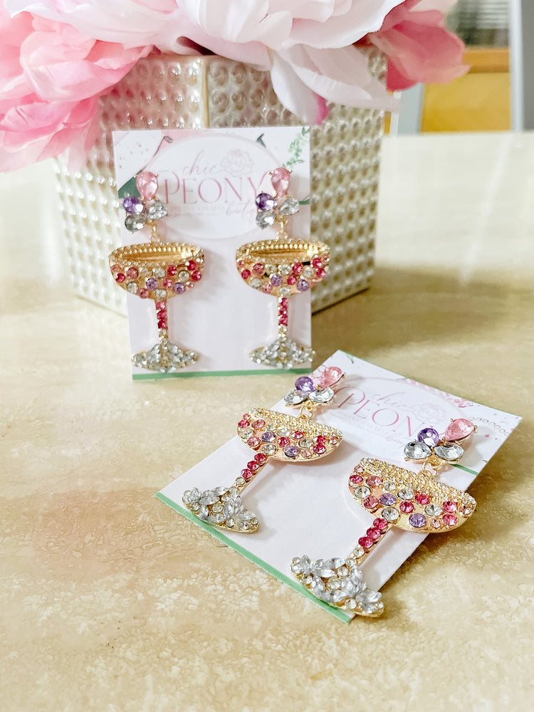 Rosé Champagne Earrings