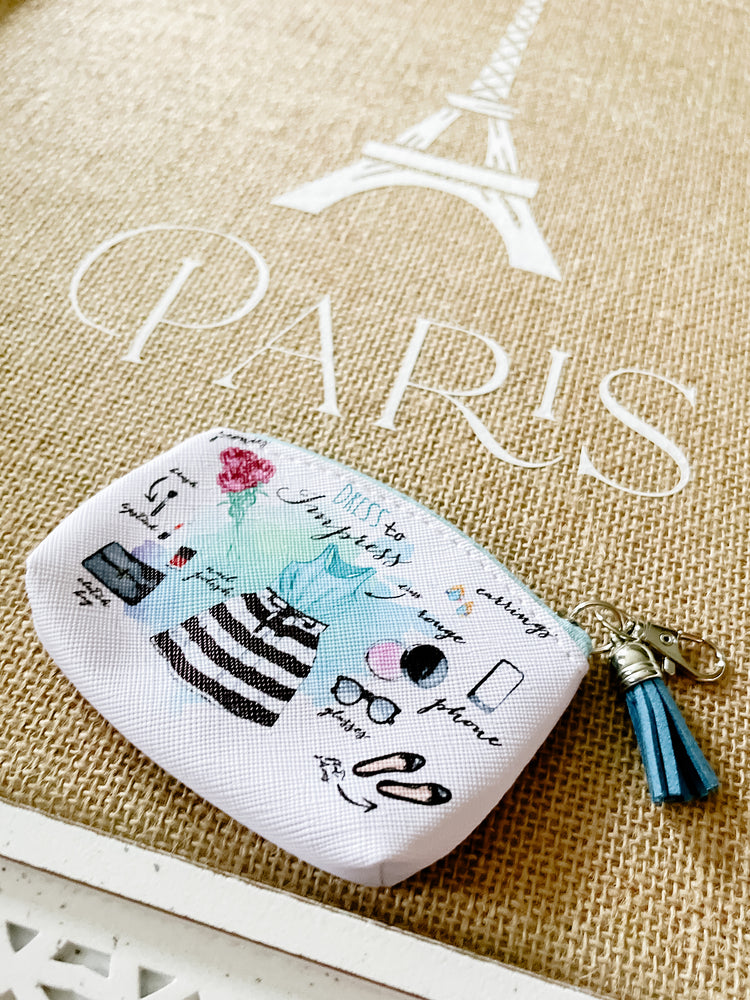 Influencer Zipper Bag with Clip & Tassel