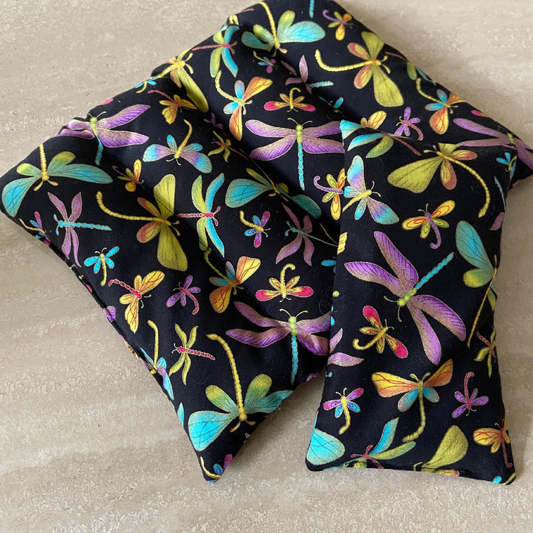 Dragonfly Lavender Hot/Cold Pack in Small, Large, Rectangular or C-Shape/Neck Style