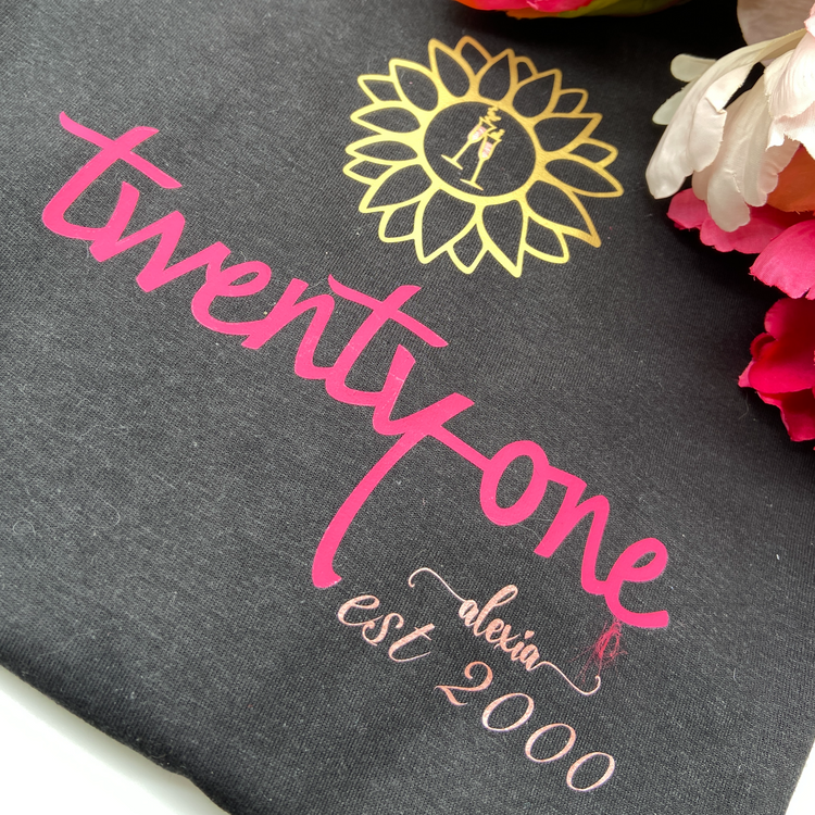 21st birthday personalized t-shirt
