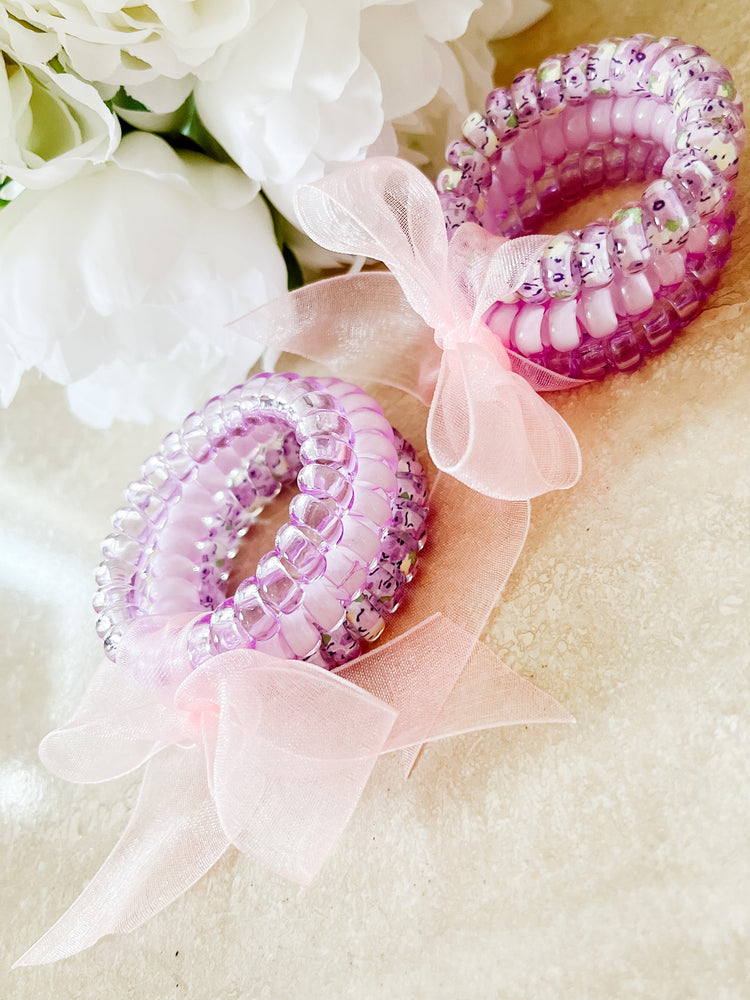 Trio of Spring Lilacs Coil Hair Ties