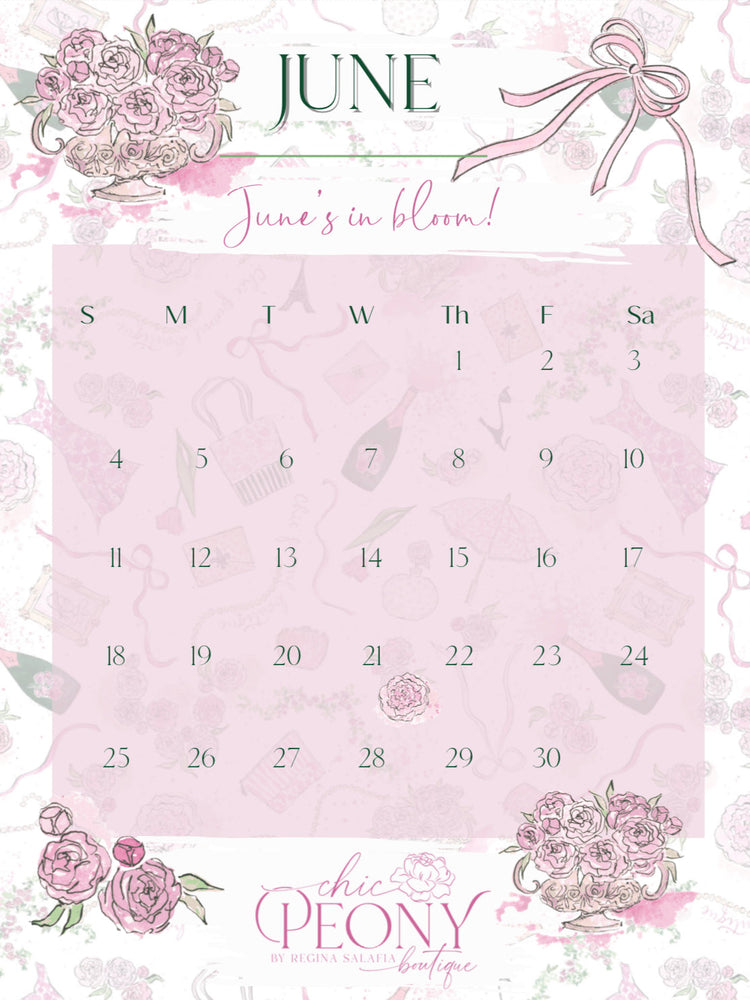 2023 Chic Peony Holiday Desk Calendar 4x6” with Stand