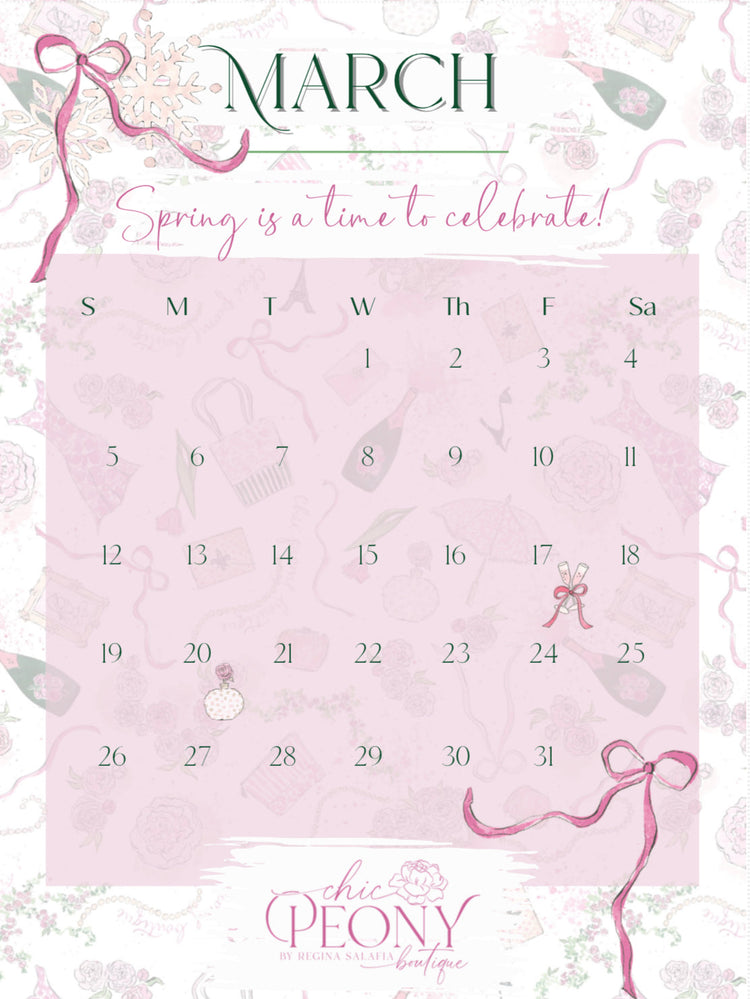 2023 Chic Peony Holiday Desk Calendar 4x6” with Stand