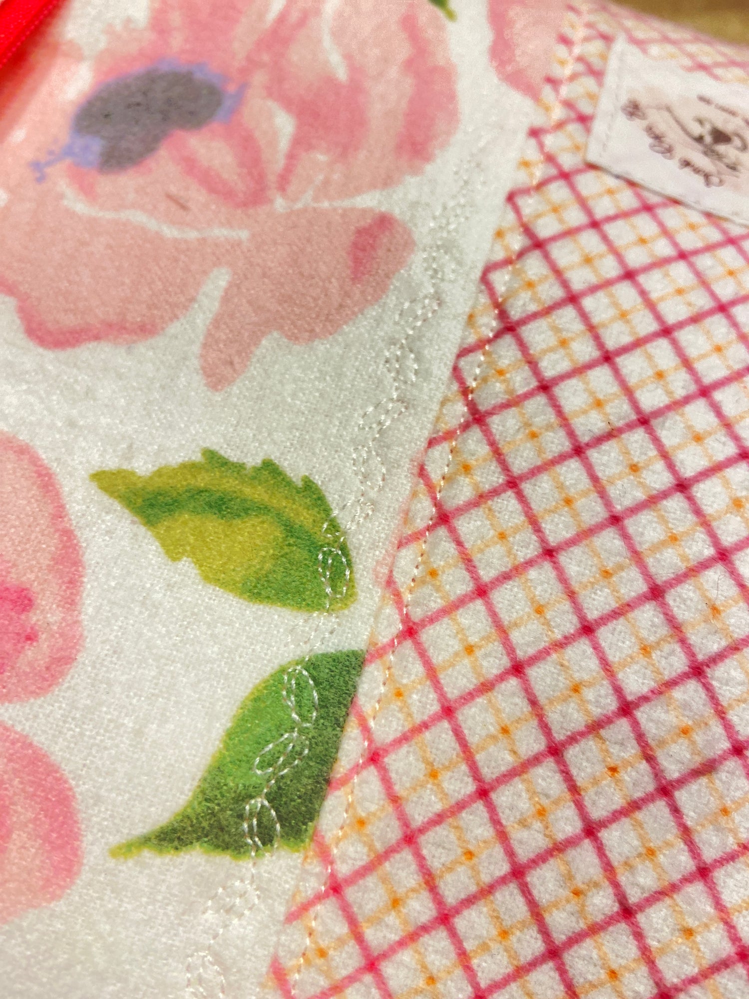 beautiful pink knitting, crocheting, cross stitching project bag