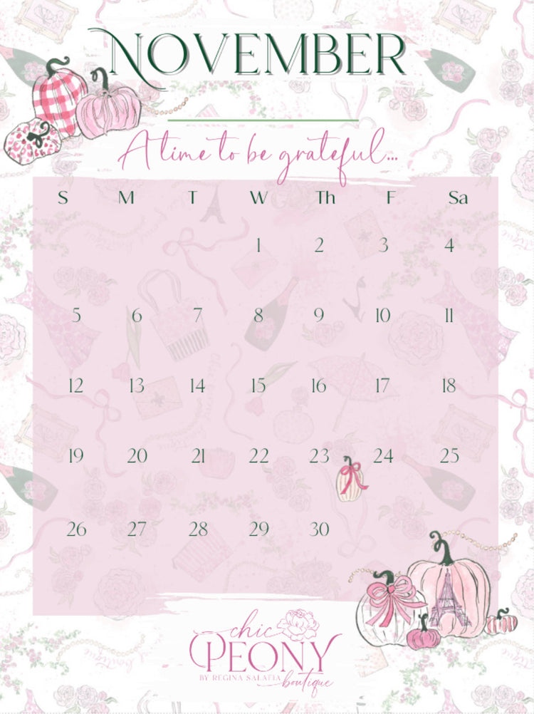 2023 Chic Peony Holiday Desk Calendar 4x6” with Stand