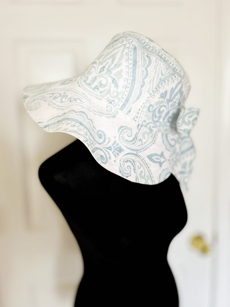 Chic Classy Coastal Blue & White Floppy Sun Hat