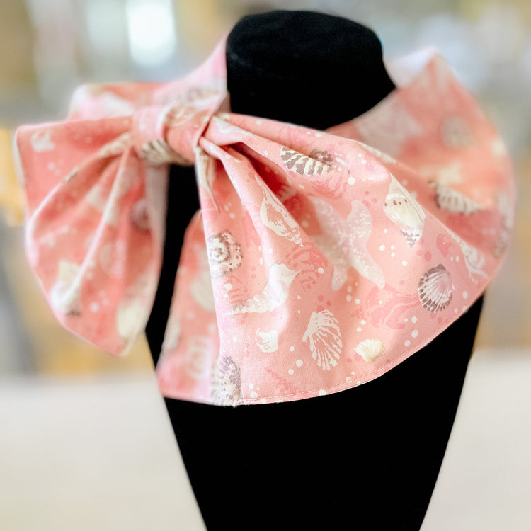 Coastal Grandmother Chic Scarf in Peach Seashell