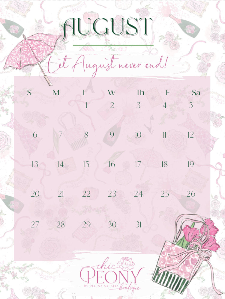 2023 Chic Peony Holiday Desk Calendar 4x6” with Stand