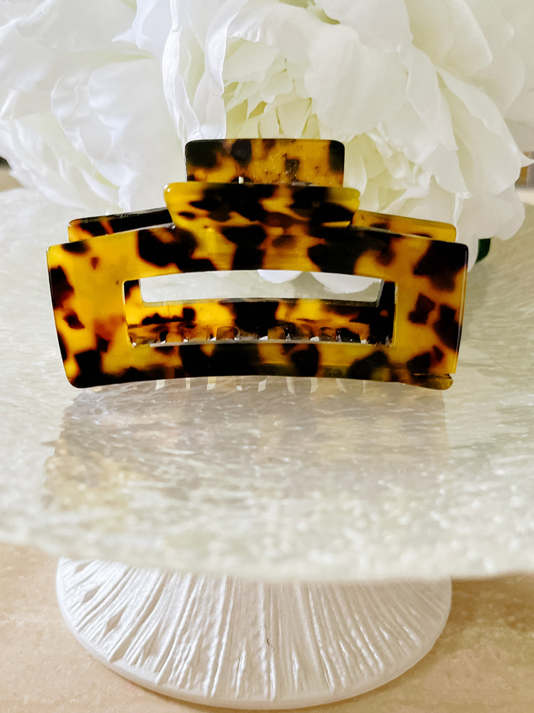 Chic Rectangular Acetate Hair Clips