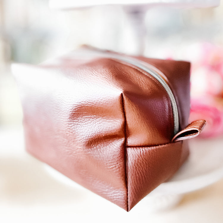Large Faux Leather Toiletry/Cosmetic Bag