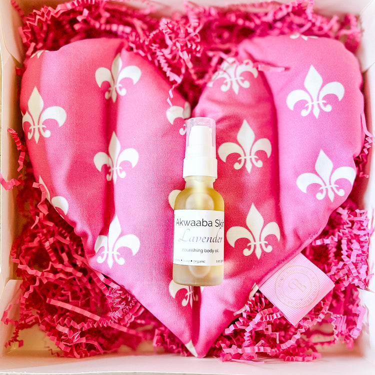 Lavender or Peony Scented Hot Pack with Nourishing Body Oil