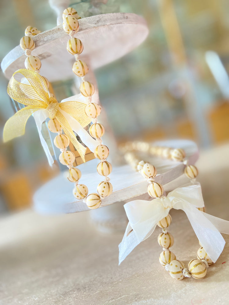 Hand Painted Wood Bead Necklace