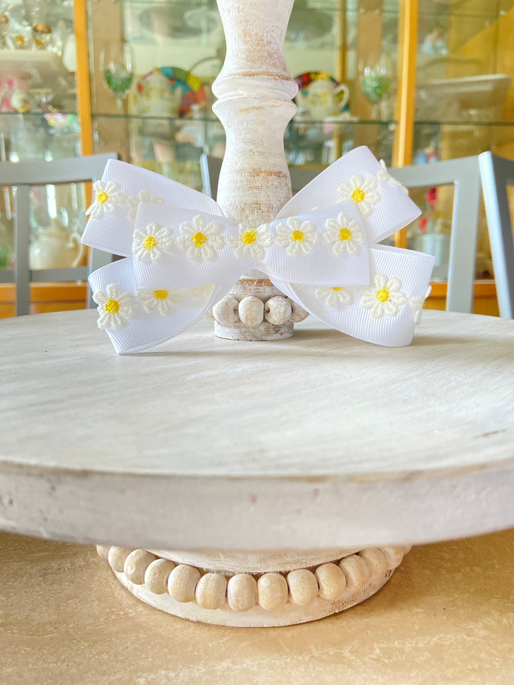 Dainty White & Yellow Bows for Girls