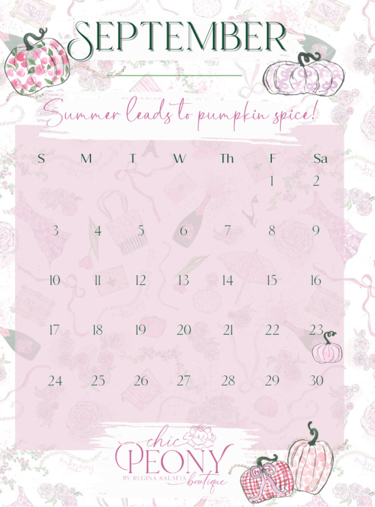 2023 Chic Peony Holiday Desk Calendar 4x6” with Stand