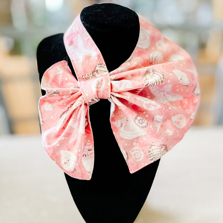 Coastal Grandmother Chic Scarf in Peach Seashell