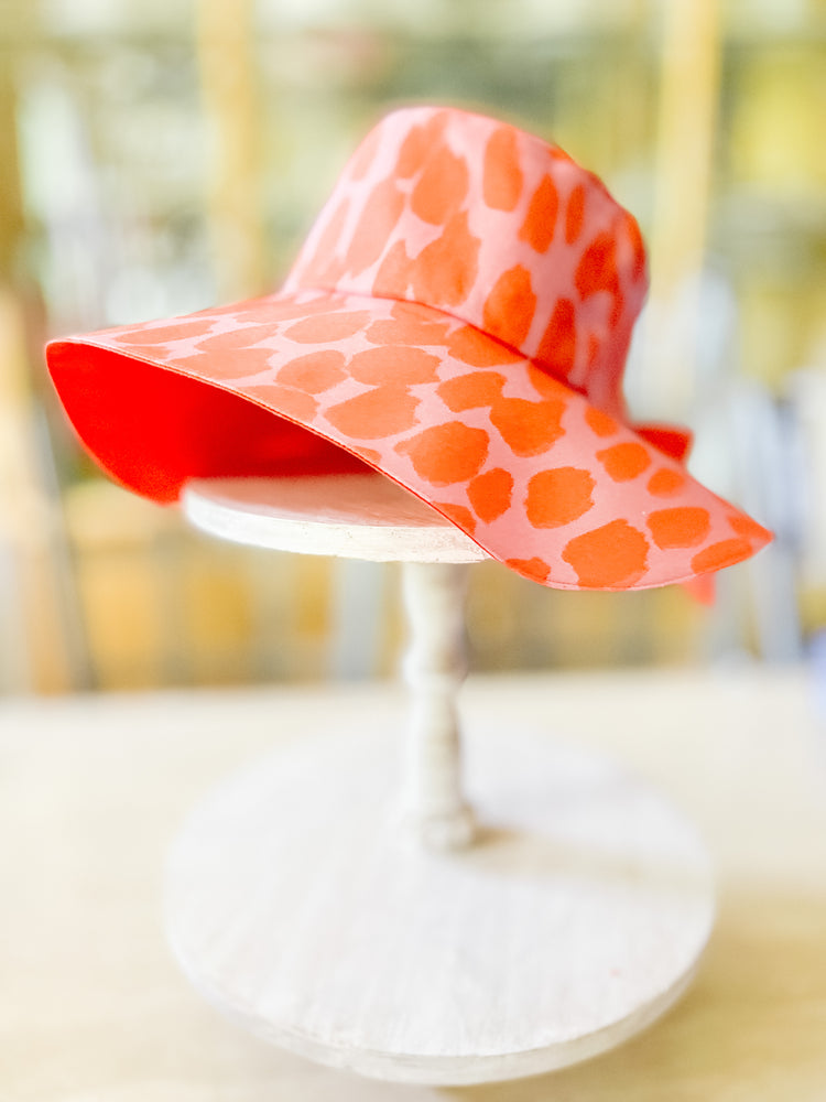 Chic Classy Coastal Pink & Orange Floppy Sun Hat