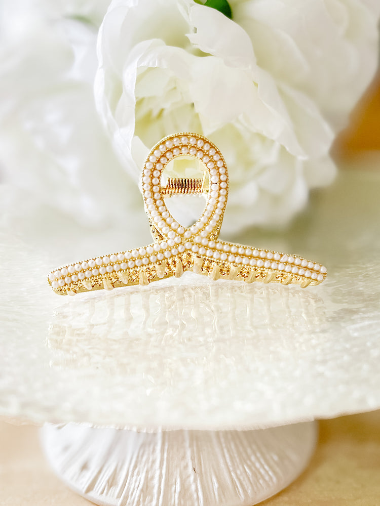 Gold & Pearl Luxe Hair Clip