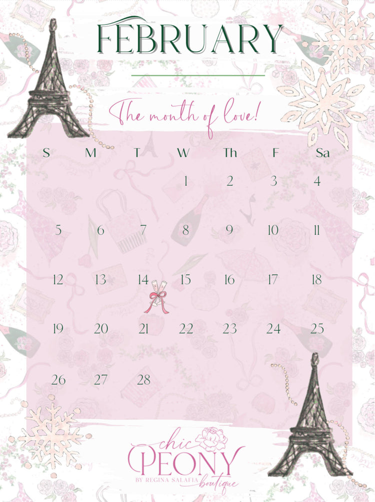 2023 Chic Peony Holiday Desk Calendar 4x6” with Stand