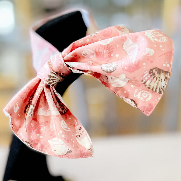 Coastal Grandmother Chic Scarf in Peach Seashell