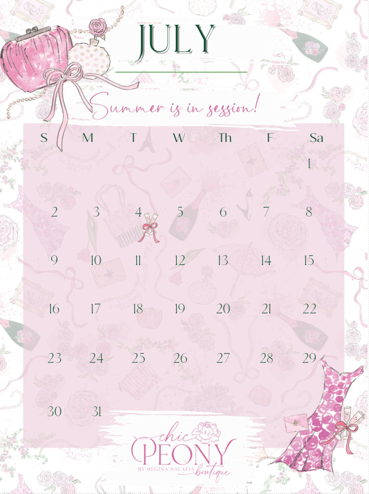 2023 Chic Peony Holiday Desk Calendar 4x6” with Stand