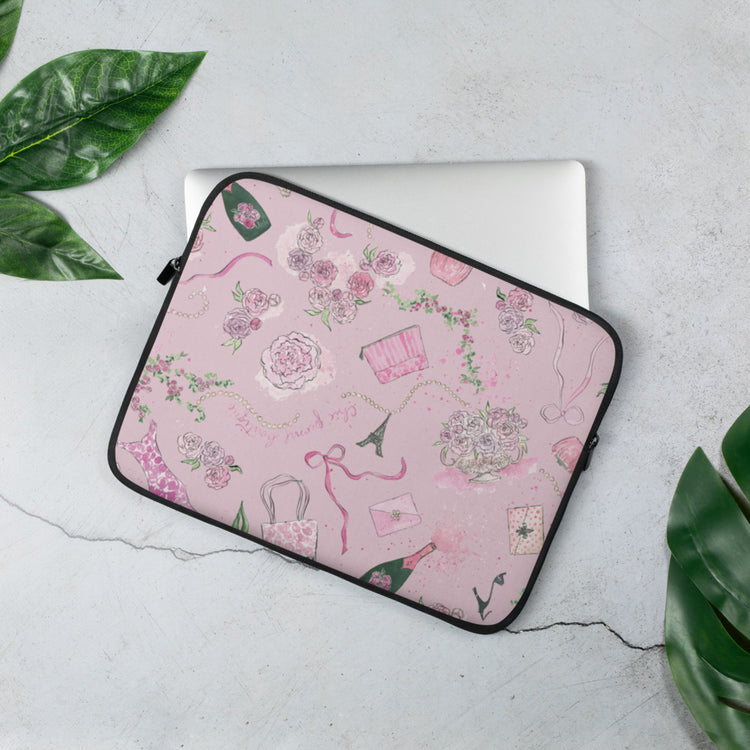 Chic Peony Custom Laptop Sleeve