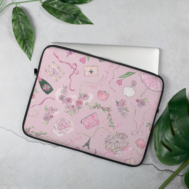 Chic Peony Custom Laptop Sleeve