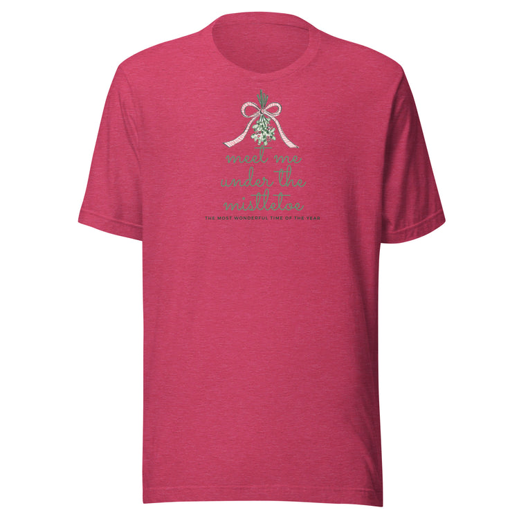 Meet Me Under the Mistletoe Unisex Holiday T-Shirt