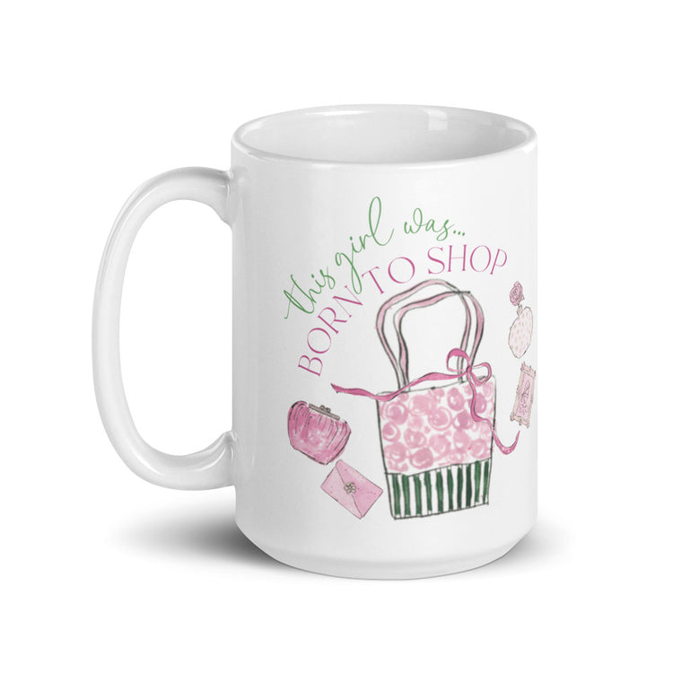 Born to Shop Chic Peony Mug
