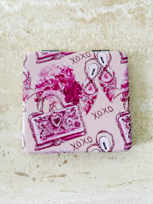 Shades of Plum XOXO Pocket Mirror